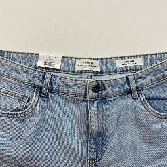 Cotton on Jeans Women’s 16 distressed low rise baggy straight Leg - Picture 3 of 6